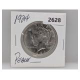 1924 90% Silv Peace $1 Dollar