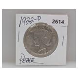 1922-D 90% Silv Peace $1 Dollar