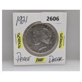 Rare 1921 90% Silv Peace $1 Dollar