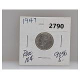 1947 90% Silv Roos Dime