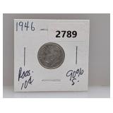 1946 90% Silv Roos Dime