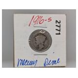 1916-S 90% Silv Mercury Dime