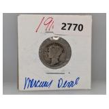 1916 90% Silv Mercury Dime