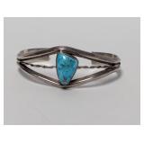 .925 Sterling Silver Turquoise Cuff Bracelet