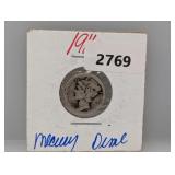 1916 90% Silv Mercury Dime