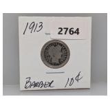 1913 90% Silv Barber Dime