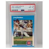 1987 Fleer Update Greg Maddux RC #U-68 PSA 8