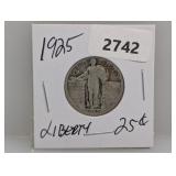 1925 90% Silv Liberty Quarter