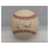 Lou Brock ONLB Baseball Beckett COA HOF Auto