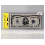 1934-D Blue Seal $5 Silver Certificate