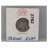 1926 90% Silv Mercury Dime