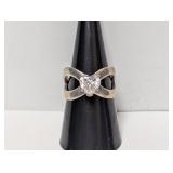 .925 Sterling Split Shank Solitaire Ring Size 8