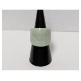 .925 Sterling Silver Green Stone Ring Size 7