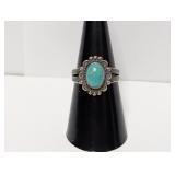 .925 Sterling Silver Turquoise Ring Size 8