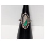 .925 Sterling Silv Multi-Stone Inlay Ring Sz 6.5
