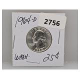 1964-D 90% Silv Wash Quarter