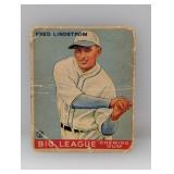 1933 Big League Chewing Gum Fred Lindstrom Damage