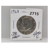 1968 40% Silv JFK Half $1 Dollar