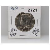 1969 40% Silv JFK Half $1 Dollar