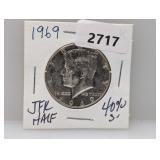 1969 40% Silv JFK Half $1 Dollar
