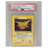 1999 Pokemon Fossil Zapdos Holo Cosmos #15 PSA 7
