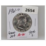 1961-D 90% Silv Franklin Half $1