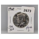 1967 40% Silv JFK Half $1 Dollar