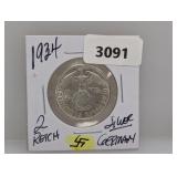 1934 Germany Silv 2 Reich
