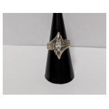 .925 Sterl Marquise Shape Ring Sz 7