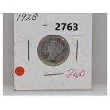 1928 90% Silv Mercury Dime