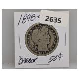 1898-O 90% Silv Barber Half $1 Dollar