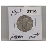 1927 90% Silv Liberty Quarter