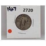 1927 90% Silv Liberty Quarter