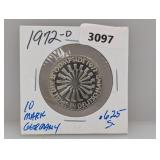 1972-D .625 Silv Germany 10 Mark