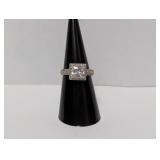 .925 Sterl Vtg Inspired Halo Setting Ring Sz 6.5