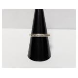 .925 Sterl CZ Stone Band Ring Sz 8