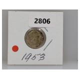1953 90% Silv Roos Dime