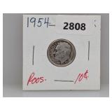 1954-D 90% Silv Roos Dime