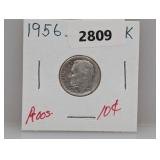 1956-D 90% Silv Roos Dime