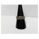 .925 Sterl Greek Key Band Sz 9