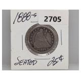 1888-S 90% Silv Seated Quarter