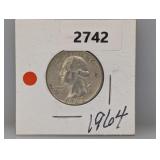 1964 90% Silv Wash Quarter