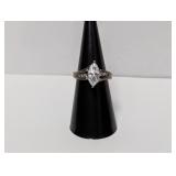 .925 Sterl Marquise Shape CZ Ring Sz 6