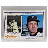 1978 Topps Player As Manager Billy Martin Creases