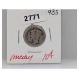 1935 90% Silv Mercury Dime