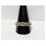 .925 Sterl Chain Link Band Sz 13