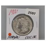 1921 90% Silv Morgan $1 Dollar