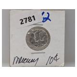 1942 90% Silv Mercury Dime