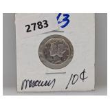 1943 90% Silv Mercury Dime
