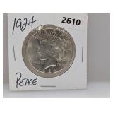 1924 90% Silv Peace $1 Dollar